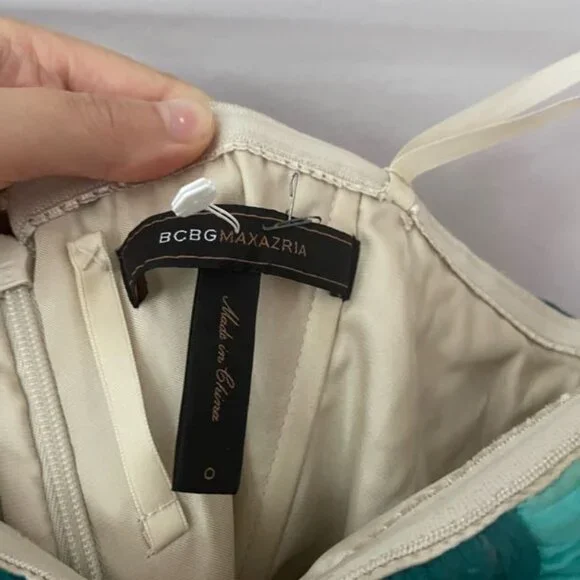 BCBG long blue and green formal dress - Picture 3 of 4